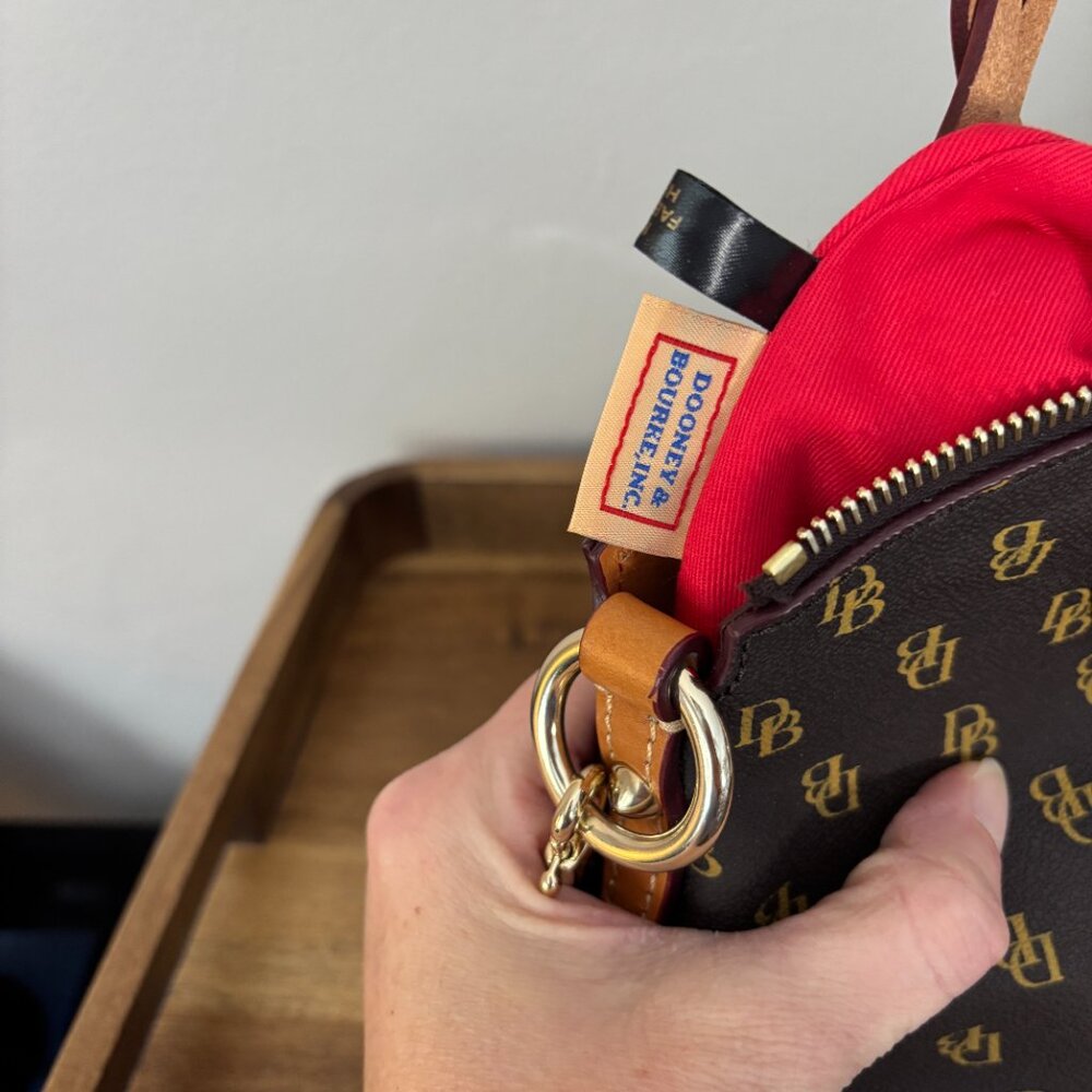 Dooney & Bourke Blakely Brown Signature Logo Small Celeste Satchel - Picture 9 of 11